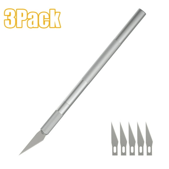 D-GROEE 3Pcs/Set Craft Hobby Utility Knife - Sharp Engraving Knives Tool for Architecture Modeling, Scrapbooking, Felt&Wood&Leather Working- Stencil, Fine Point, Scoring, Chiseling Blades
