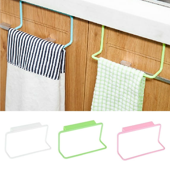 D-GROEE 4PCS Modern Towel Bar for Bathroom and Kitchen, Brushed Plastic Towel Hanger Over Cabinet