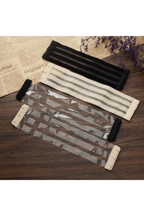 4PCS Women Ladies Soft Comfortable Back Bra 3 Hooks Band Transparent Design Invisible Bra Extension Strap Extender