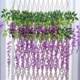 thumbnail image 1 of D-GROEE 4Pcs Artificial Fake Wisteria Vine Ratta Hanging Garland Silk Flowers String Home Party Wedding Decor, 1 of 7