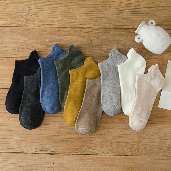 D-GROEE 5 Pair Men's Low Cut Ankle Casual Sport Socks Cushioned Breathable Running Performance Cotton Socks