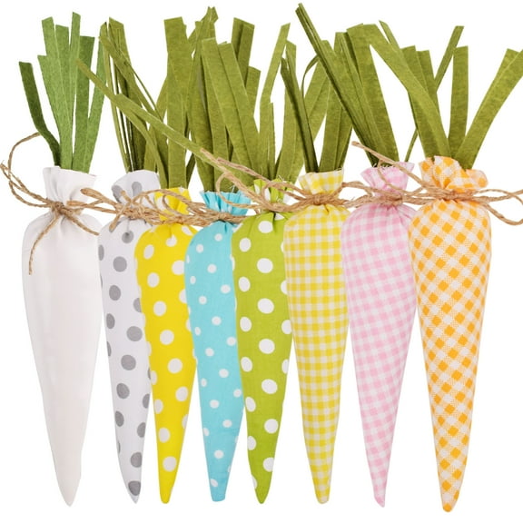 D-GROEE 5PCS Easter Artificial Adorable Carrot Shape Fabric Simulation Carrots Vegetables Home Kitchen Festival Decoration