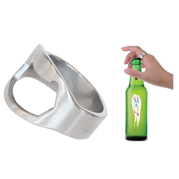 D-GROEE 5Pcs Stainless Steel Finger Bottle Opener Ring for Men Women Creative Beer Bar Tool Jewelry