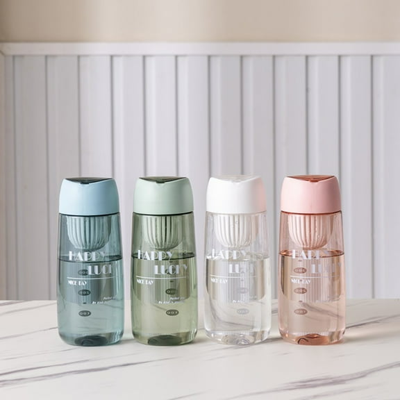 D-GROEE 600ml Water Bottle with Tea Seperation, Drinking Water Bottles with Carrying Strap, Leakproof BPA & Toxic Free, Can Store Pills Water Drinking Bottle Water Drinking Accessory