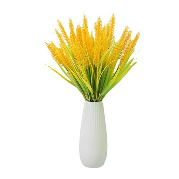 D-GROEE 7 Forks Artificial Wheat Stalks Golden Wheat Stems Fall Harvest Wheat Bouquet Bunch for DIY Flower Arrangements Thanksgiving Home Wedding Table Decor