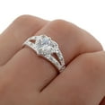 thumbnail image 1 of D-GROEE 925 Sterling Silver Heart Shaped Crystal Ring Wedding Engagement Wedding Ring, 1 of 8
