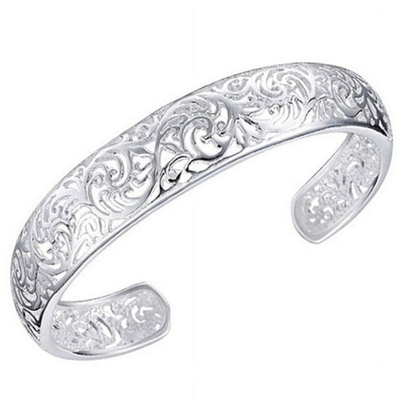 D-GROEE 925 Sterling Silver Hollow Bangle Bracelets For Women, Hollow Open Bangle Bracelet Jewelry for Women