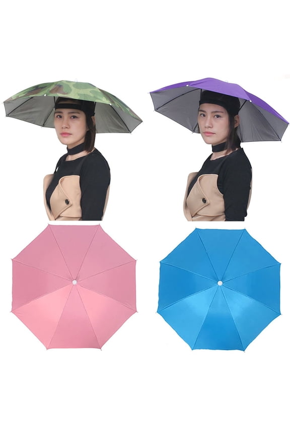 Adult Fishing Umbrella Hat Folding Sun Rain Cap Adjustable Multifunction Outdoor Headwear