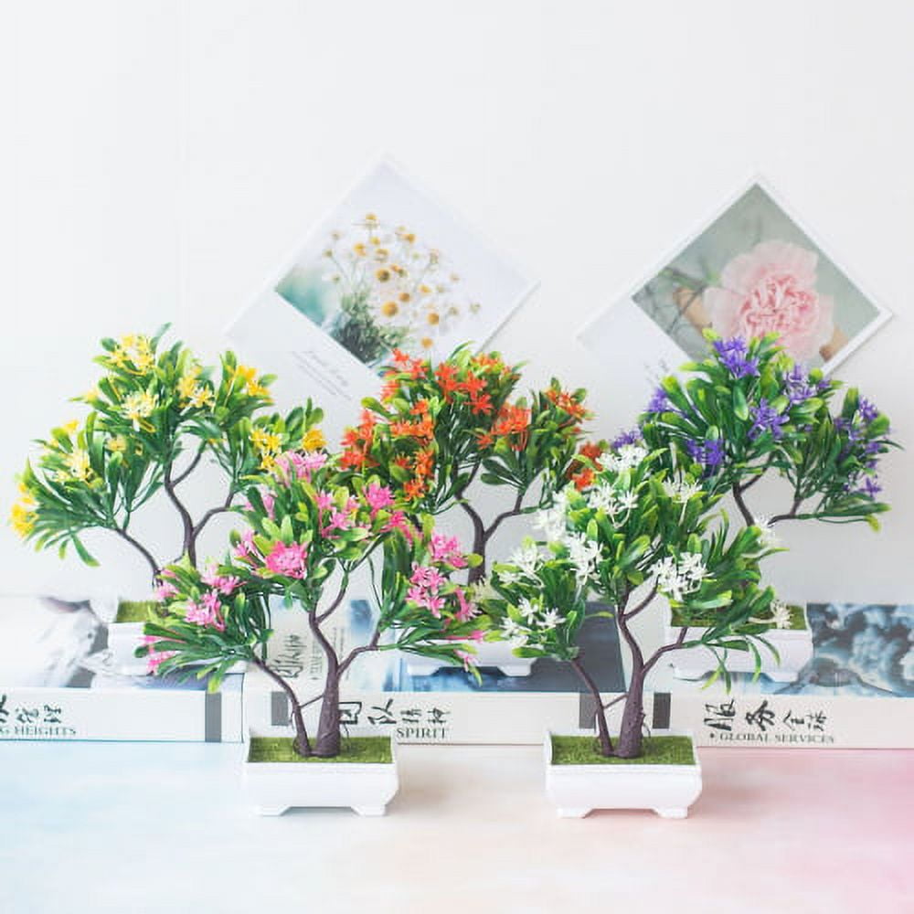 DGROEE Artificial Bonsai Tree Potted Colorful Realistic Artificial
