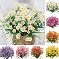 thumbnail image 1 of D-GROEE Artificial Fake Flowers, 7 Pack Daisy Mums Flowers Outdoor UV Resistant No Fade Greenery Shrubs Plants Indoor Outside Hanging Planter Home Wedding Office DIY Garden Porch Decor, 1 of 7