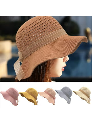 French Straw Bonnet Cap for Women Victorian Sun Hat Chin Strap Foldable