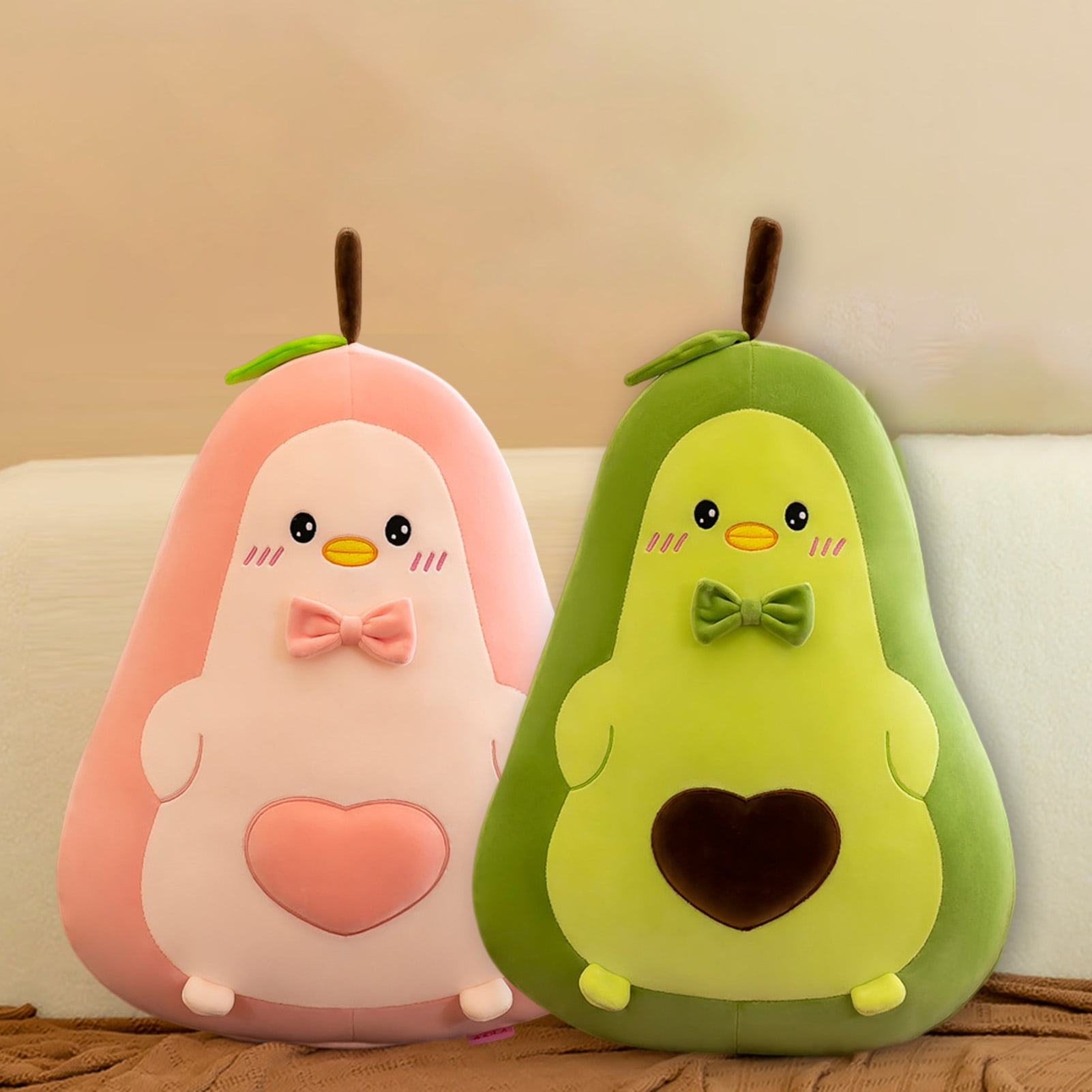D-GROEE Avocado Stuffed Pillow Avocado Duck 2-in-1 Plush Toy Soft