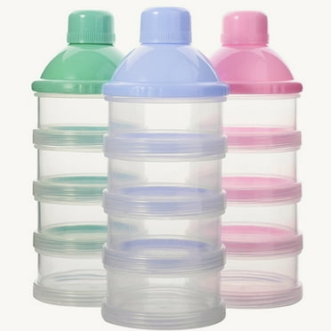 D-GROEE Baby Milk Powder Formula Dispenser, 4 Layers Multi-Function Portable Formula Container for Travel