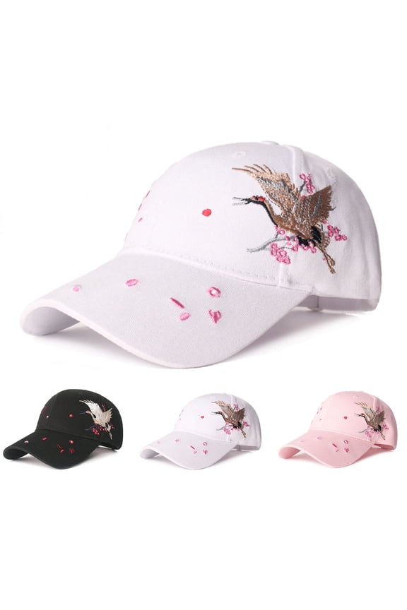 Baseball Cap for Women Chinese Style Bird Flower Embroidery Ball Caps Summer Sun Casual Hat Adjustable