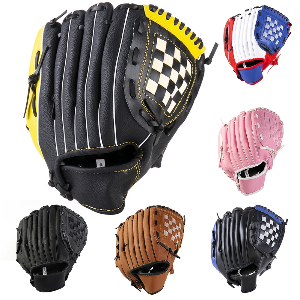 D-GROEE Baseball Gloves, Kids Teens Youth Durable Leather Softball Baseball Picher Mitt Left Hand Infielder Baseball Fielding Glove Outdoor Sports Training Practice Equipment