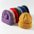 thumbnail image 1 of D-GROEE Beanie Hats for Men Fall Winter Thickened Knitted Slouchy Flanging Beanies for Women Teen, 1 of 8