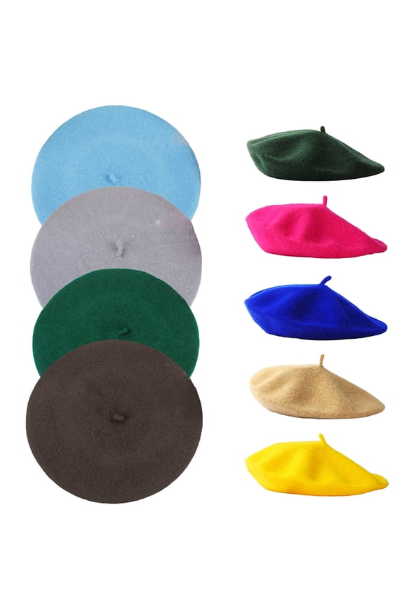 Beret Hat for Women French Berets Fashion Solid Color Hats Winter Beanie Plain Color Cotton Blend Cap