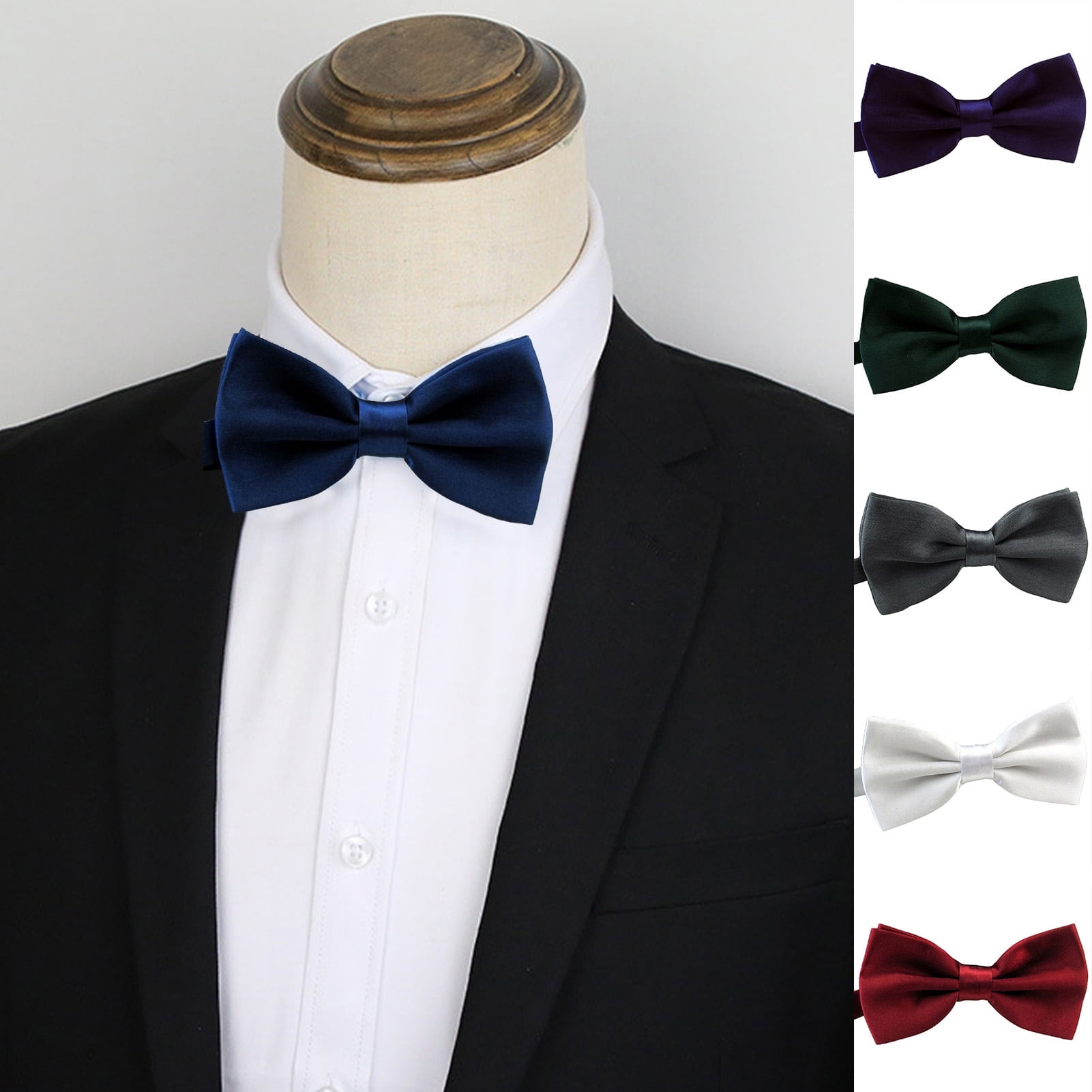 D GROEE Bow Tie House Mens Bowties Pre tied Shape Clip on Bowtie Solid Color Men Formal Wear for Party Banquet Prom