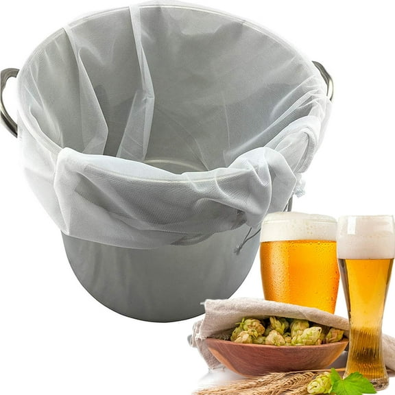 D-GROEE Brew Bag, 1 Pack (7.5" x 7") Straining Bag,Reusable Drawstring Cold Brew Bags Fine Mesh Bag for Fruit Cider Apple Grape Wine Press Drawstring Straining Brew in a Bag