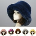 thumbnail image 1 of D-GROEE Bucket Hat Women's Oversized Fluffy Wide Brim Hat Girls' Plush Winter Hat Fisherman Hat Warm Windproof Cap, 1 of 5