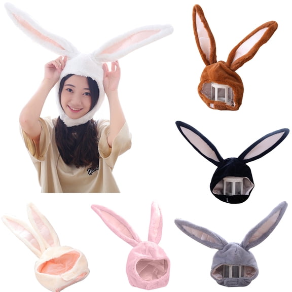 D-GROEE Bunny Hat Cute Rabbit Ears Costume Funny Party Photo Supplies Plush Hood