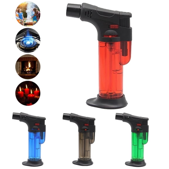 D-GROEE Butane Torch Lighter, Refillable Blow Torches, Adjustable Flame, Fit All Butane Tanks Kitchen Culinary Torch for Cooking, Baking, Creme