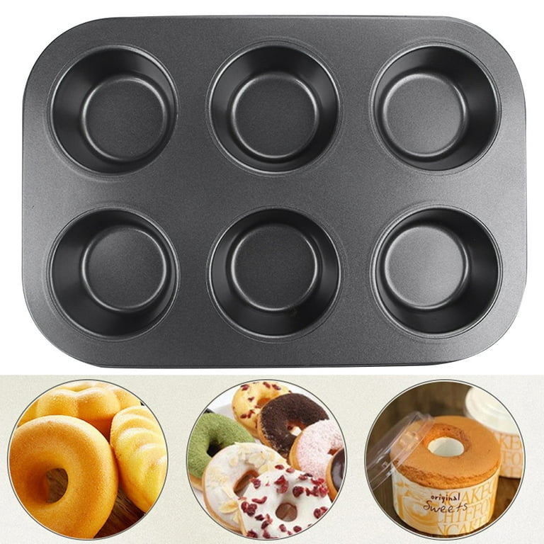 D-GROEE Carbon Steel Muffin Pan, Cake Mold Cupcake Baking Pan, 6 Cup  Muffin, Non-Stick Muffin Tray, Egg Muffin Tray Pan Kitchen DIY Bakeware Tool