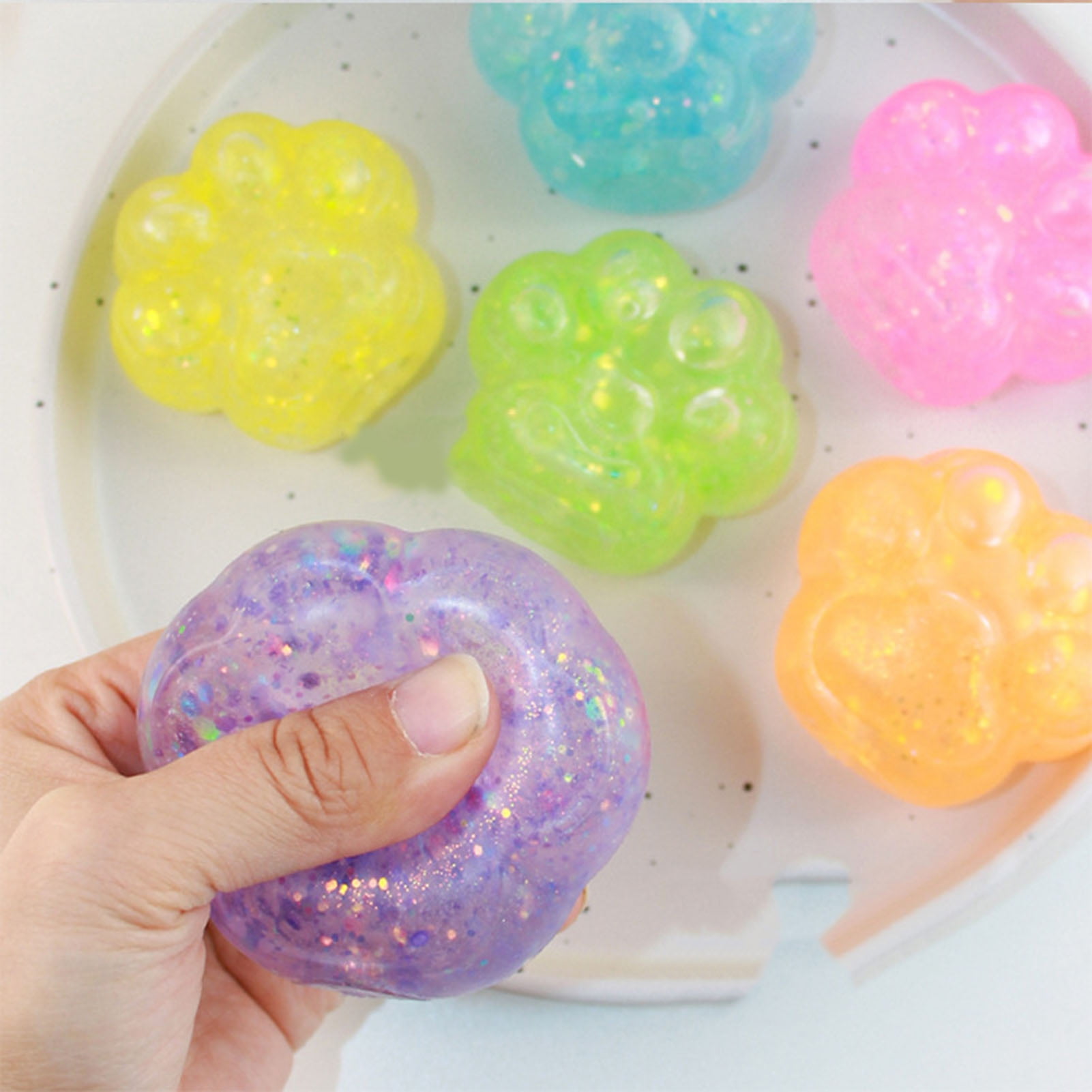 D-GROEE Cat Paw Shape Stretchy Toy Stress Relief Toy Soft Stress Ball ...