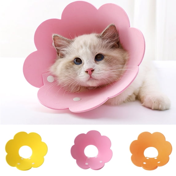 D-GROEE Cat Recovery Collar, Adjustable Cat Cone Collar for Kitten Cats, Sun Flower Neck Cat Cone Recovery Collar for Pet Kitten Cat Puppy Rabbit to Prevent from Biting Scratching