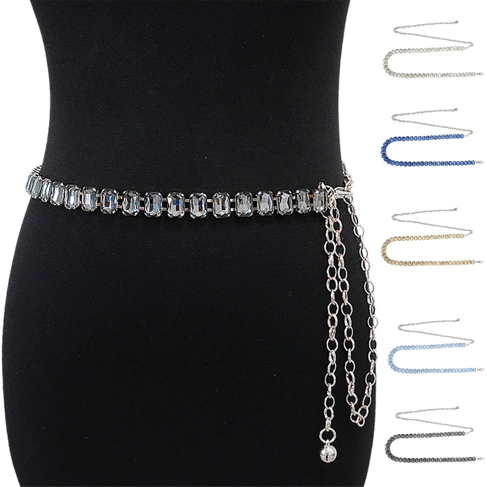Akoada Fashion Women Pearl Belt Waist Belt Elastic Buckle Pearl Chain Belt Female Girls Dress Crystal Strap Belt, Women's, Size: One size, White