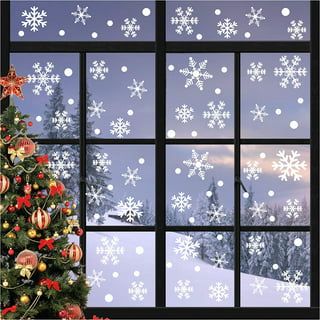 Stickios Snowflake Window Clings (120 Unique Snowflakes), White