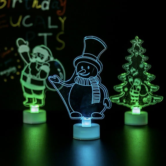 D-GROEE Christmas Night Lights LED 5.9 Inch Acrylic Christmas Tree Snowman Santa Claus Christmas Plug Bubble Night Light