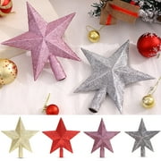 D-GROEE Christmas Tree Topper Star, 3D Christmas Tree Topper Glitter Star Tree Top for Xmas New Year Tree Decor