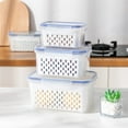 thumbnail image 1 of D-GROEE Containers for Fridge, Double-layer Dustproof Container Fruit Storage Organizer Fresh Containers Refrigerator with Lid Colander for Salad Lettuce Berry Storage Stay Fresh, 1 of 8