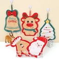 thumbnail image 1 of D-GROEE Coral Fleece Hand Towel Christmas Hand Towel Cute Santa Tree Bell Glove Snowman Elk Soft Thick Coral Fleece Hanging Loop Quick Drying Super Absorbent, 1 of 7