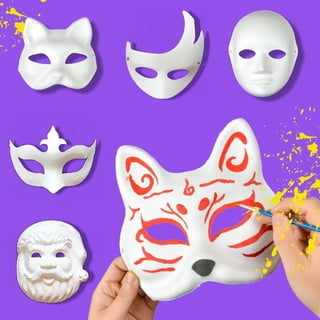 BLUE PANDA 24 Pack Blank Paper Mache Masks to Decorate, White Opera Mask  for Carnival, Masquerade Party, Theatre, Halloween (2 Sizes)