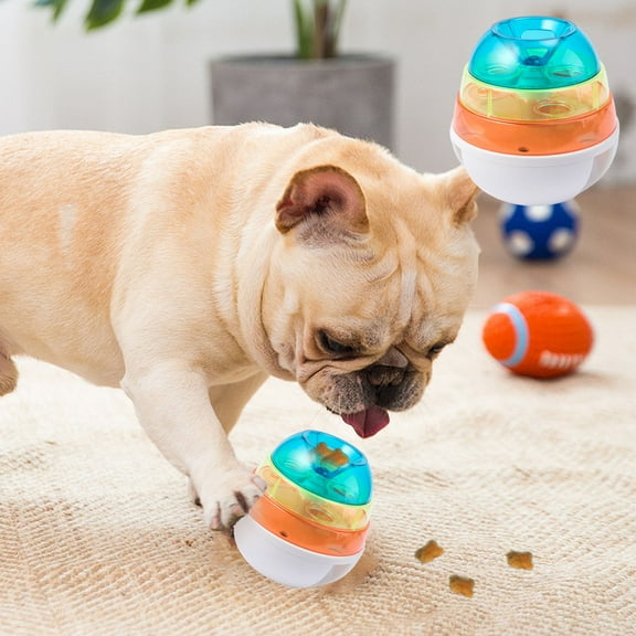 D-GROEE Dog Treat Dispensing Tumbler Design Ball, Interactive Durable Food Toy/Enrichment Mind Stimulating Puzzle Game/Slow Feeder for Puppies to Small Dogs