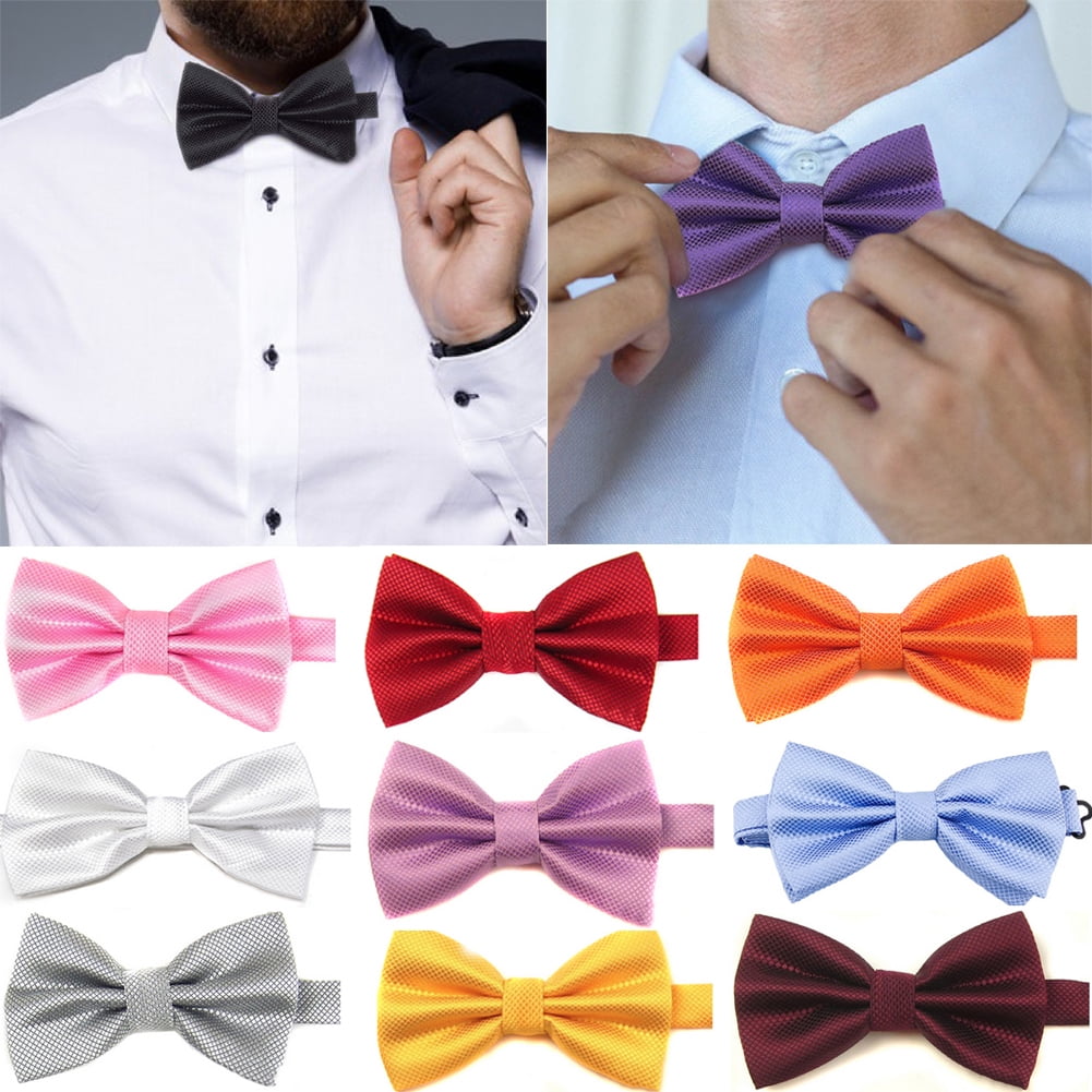 D-GROEE Elegant Grid Pattern Bow ties Formal Tuxedo Bowtie