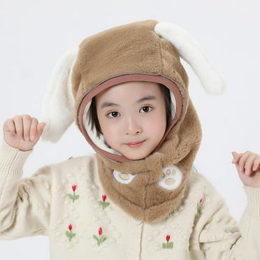 D-GROEE Exquisite Weaving Technology Children Headgear Autumn Winter Hat with Face Guard Windproof Warm Kids