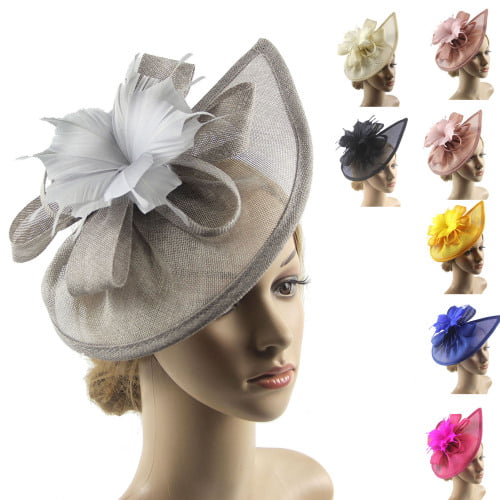 D-GROEE Fascinators Hat Tea Party Pillbox Hat Feathers Decor