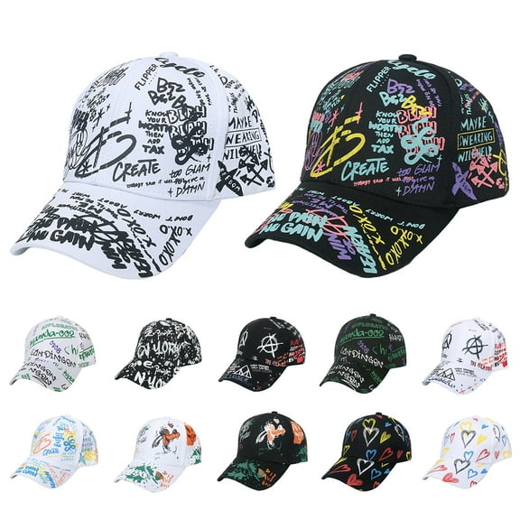 D-GROEE Fashion Graffiti Cap Adjustable Doodle Baseball Cap Hip hop Rap Casual Cap for Men Women