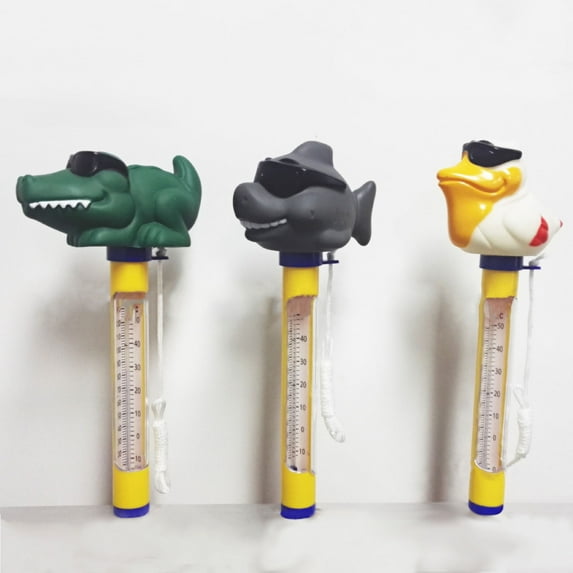 D-GROEE Floating Pool Thermometer, Cartoon Pattern Easy Read for Water Temperature with String for Outdoor and Indoor Swimming Pools and Spas