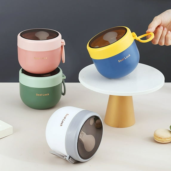 D GROEE Food 600ml Vacuum Insulated Soup Container Stainless Steel Lunch box for Kids Adult Leak Proof Food Jar with Folding Spoon for Hot or Cold Food