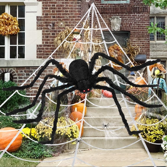 D-GROEE Halloween Decorations for Outdoor, Black Spider Halloween Scary Decorations Yard Home Outside Parties House Decor