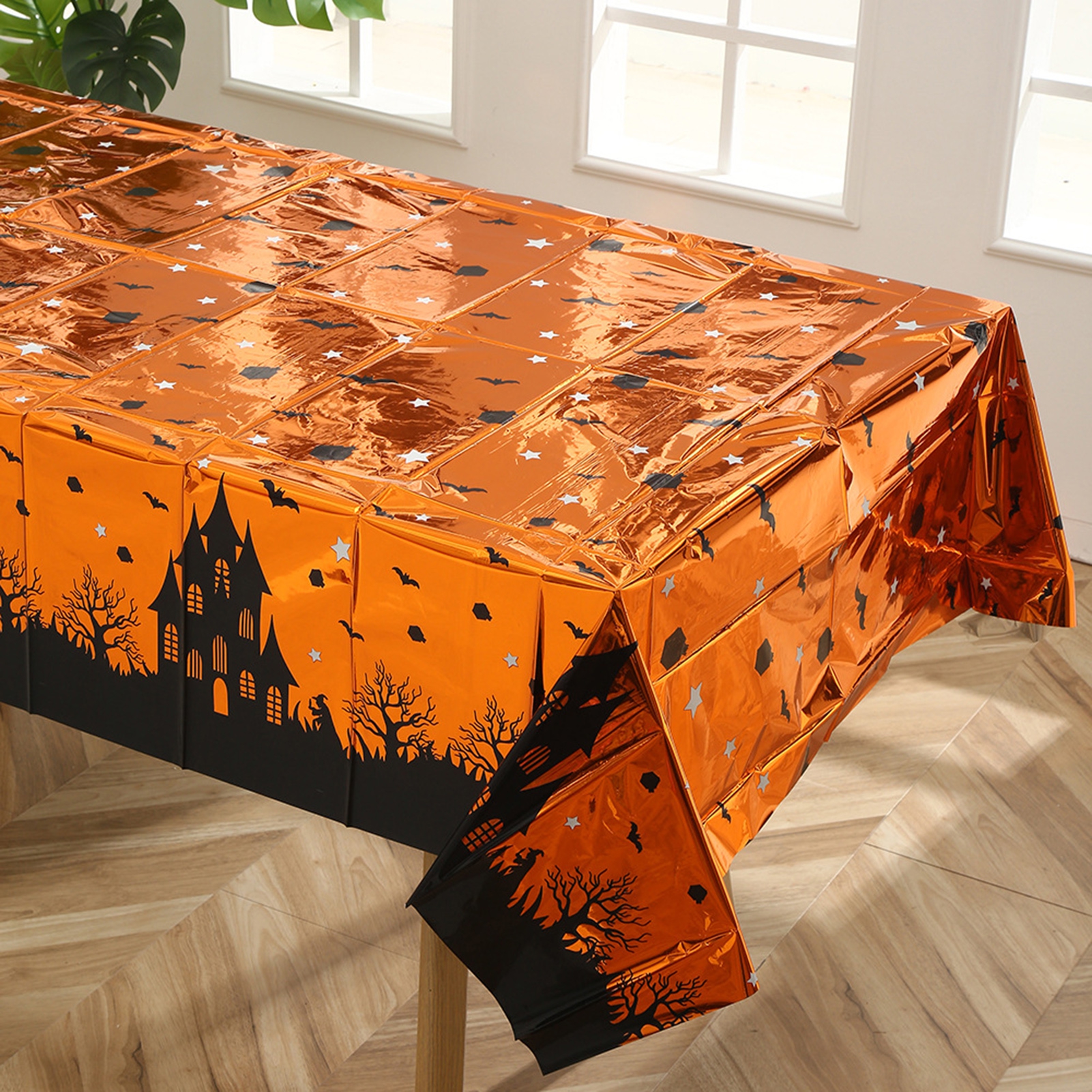DGROEE Halloween Tablecloth Disposable Plastic Rectangular Table