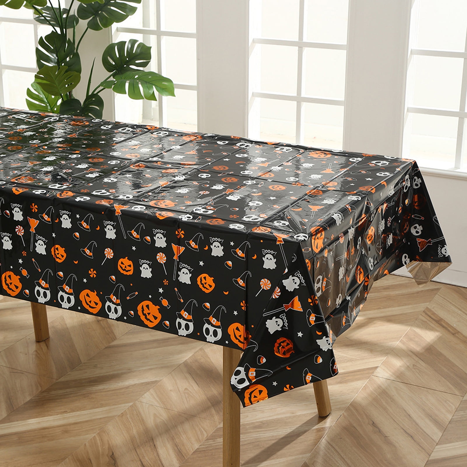 DGROEE Halloween Tablecloth Disposable Plastic Rectangular Table
