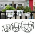thumbnail image 1 of D-GROEE Hanging Railing Planters Flower Pot Holders Plant Iron Racks Fence Metal Potted Stand Mounted Balcony Round Plant Baskets Shelf Container Box for Indoor&Outdoor Use,Garden Steel Pots, 1 of 7