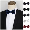 thumbnail image 1 of D GROEE House Mens Bowties Pre tied Shape Clip on Bowtie Solid Color Men Formal Wear for Party Banquet Prom, 1 of 8