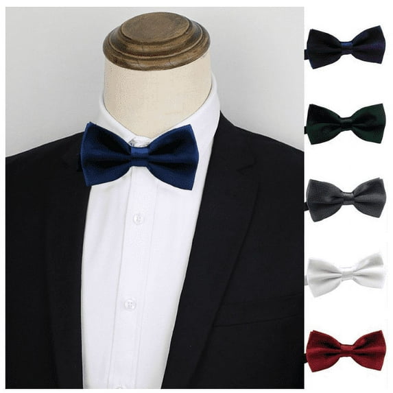 D GROEE House Mens Bowties Pre tied Shape Clip on Bowtie Solid Color Men Formal Wear for Party Banquet Prom
