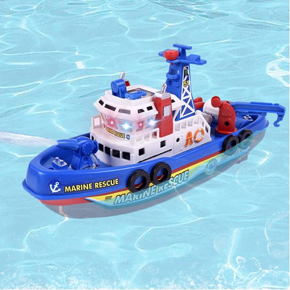 D GROEE Kids Discovery Rescue Boat Adventure Toy Playset Action Music Light Sounds Boat Model Education Toy